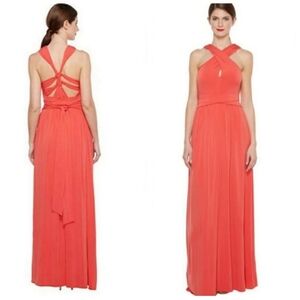 - Halston Heritage Tie Back Criss Cross Waist Gown